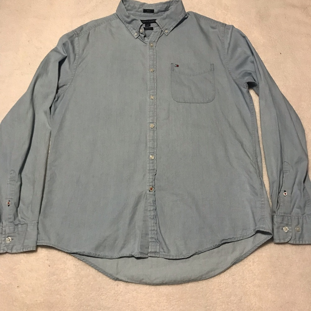Men’s large Tommy Hilfiger denim dress shirt